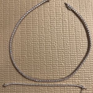 Diamond tennis bracelet and necklace